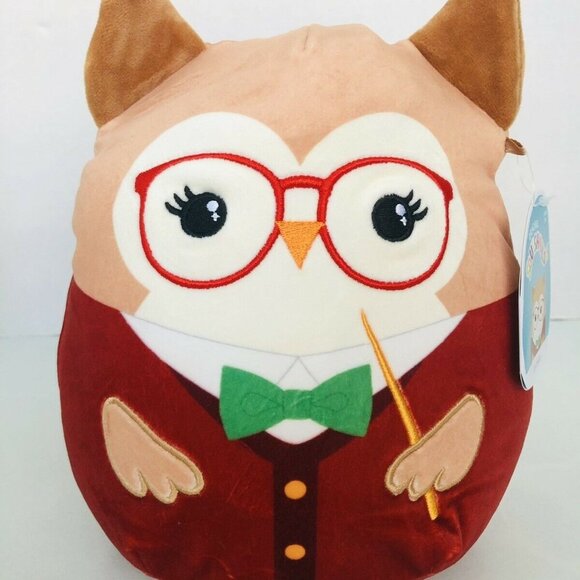 Squishmallow Jaydelle the Owl‎ "Back to School" 8 Inches Plush Kellytoy Brown - Picture 4 of 5